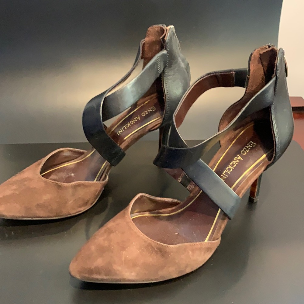 Pumps with Criss Cross Heels Swade and leather